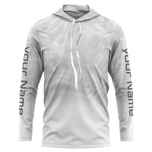 Load image into Gallery viewer, Personalized Water Wave White Performance Shirts, Fishing Tournament UV Protection Long Sleeve, Fishing Jerseys FSD2671