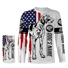 Load image into Gallery viewer, German Shorthaired Pointer American flag shirt, Personalized name GSP shirt, t shirts, hoodie FSD3359