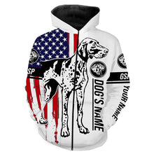 Load image into Gallery viewer, German Shorthaired Pointer American flag shirt, Personalized name GSP shirt, t shirts, hoodie FSD3359