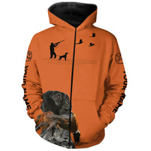 Load image into Gallery viewer, Black German Shorthaired Pointer Dog Pheasant Hunting Custom name Orange Shirts for Upland hunters FSD3958