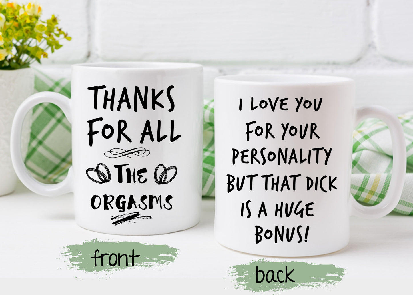 Funny Valentine's Day Gift For Him, Valentine's Day Gift for Her, Funny Valentine's Day Mug, Thanks for All The Orgasms - FSD1339D08