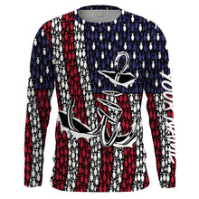 Load image into Gallery viewer, American Flag 3D Fish Hook Treble Hook Custom Name All Over Printed UV Protection Shirts Fishing Apparel Patriotic Gift FSD2015