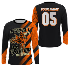 Load image into Gallery viewer, Let's Get Dirty personalized Motocross jersey UPF30+ Extreme dirt bike racing offroad long sleeves NMS1103