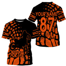 Load image into Gallery viewer, Motocross for Life custom jersey kid&amp;adult UPF30+ MX racing off-road orange dirt bike racewear| NMS937