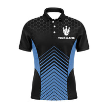 Load image into Gallery viewer, Lucky Bowling Shirt, Funny Blue Polo Bowling Shirt for Men, Custom Team's Name Bowler Jersey NBP122