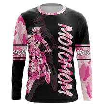 Load image into Gallery viewer, Dirt Bike Mom Personalized Jersey UPF30+ Pink Motocross Mom Racing Shirt Mother's Day Gift NMS1378