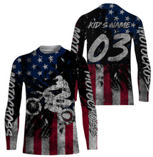 Load image into Gallery viewer, Patriotic Motocross Jersey Personalized Racing Shirt UPF30+ Adult&amp;Kid American MX Racing Motorcycle| NMS721