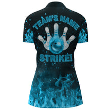 Load image into Gallery viewer, Custom Flames Bowling Shirt for Women, Strike Bowling Jersey for Team League Bowling Quarter-Zip NBZ179