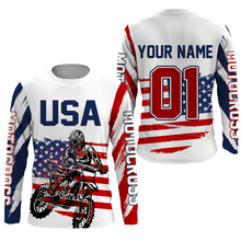 Load image into Gallery viewer, American Dirt Bike Jersey UPF30+ Personalized Patriotic MX Racing US Off-Road Adult&amp;Kid Motocross Jersey| NMS745
