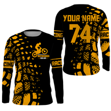Load image into Gallery viewer, Kid&amp;adult custom Motocross jersey UPF30+ MX Racing for Life orange dirt bike motorcycle racewear| NMS935