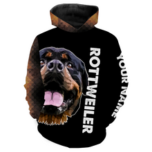 Load image into Gallery viewer, Love Rottweiler Personalized Hoodie Long Sleeve| Custom Rottweiler Shirt for Rottweiler Lover Dog Dad Dog Mom| JTSD265