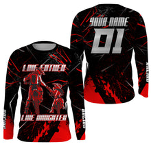 Load image into Gallery viewer, Custom Motocross Dad Jersey UPF30+ Like Father Like Daughter Red Dirt Bike Shirt MX Off-Road PDT485
