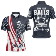 Load image into Gallery viewer, Grab Your Balls We're Going Bowling Shirt Custom Bowling Jersey For Men American Flag Bowling Shirt BDT35