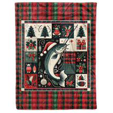 Load image into Gallery viewer, Christmas Catfish Fishing Fleece Blanket Fishing Gifts For Fishin Lovers IPHW5677