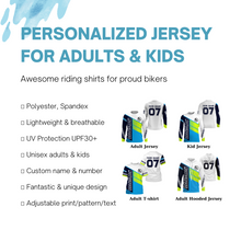 Load image into Gallery viewer, Custom Motocross Jersey UPF30+ Extreme Dirt Bike MX Racing Adult&amp;Kid Off-Road Motorcycle Shirt| NMS773