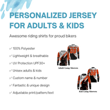 Load image into Gallery viewer, Kid&amp;Adult Motocross jersey personalized UPF30+ dirt bike racing long sleeves cool offroad bikers NMS1093