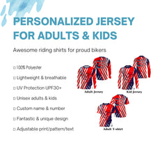 Load image into Gallery viewer, Kid&amp;adult custom MX racing jersey UV extreme USA Flag Motocross offroad dirt bike motorcycle shirt PDT202