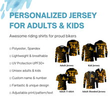 Load image into Gallery viewer, Kid&amp;adult custom Motocross jersey UPF30+ MX Racing for Life orange dirt bike motorcycle racewear| NMS935