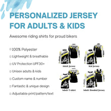 Load image into Gallery viewer, Custom motocross jersey UPF30+ men women kid unisex dirt bike racing off-road motorcycle racewear NMS1004