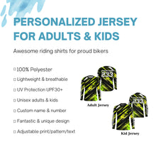 Load image into Gallery viewer, Custom Motocross Jersey UPF30+ Kid&amp;Adult Green Dirt Bike Racing Off-road Motorcycle Racewear NMS1269