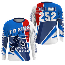 Load image into Gallery viewer, Personalized Motocross Jersey UPF30+ I'D Risk The Fall to Fly, Dirt Bike MX Racing Shirt NMS1166