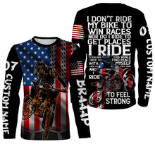 Load image into Gallery viewer, Dirt Bike American Flag Personalized Long Sleeves, Hoodie, Motocross Off-road Racing Patriotic Riders| NMS289