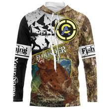 Load image into Gallery viewer, Flounder fishing camo custom name with funny Flounder angry ChipteeAmz's art UV protection shirts AT019