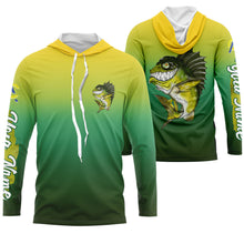 Load image into Gallery viewer, Largemouth Bass fishing custom name with angry bass ChipteeAmz's art UV protection shirts AT001