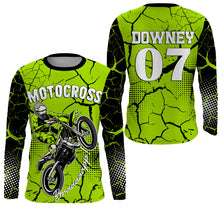 Load image into Gallery viewer, Brap Motocross Jersey Personalized UV Protect, UPF 30+ Dirt Bike Youth Long Sleeves Riders Racewear| NMS369