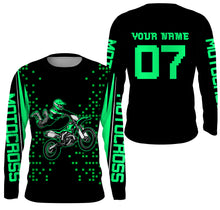 Load image into Gallery viewer, Custom Motocross jersey UPF30+ kid&amp;adult green dirt bike racing off-road motorcycle riders| NMS882