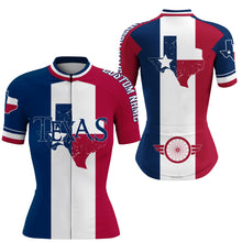 Load image into Gallery viewer, Texas Women's cycling jersey UPF50+ bike shirt with full zip 3-rear pockets MTB BMX cycle gear| SLC143