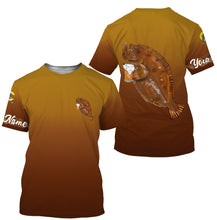 Load image into Gallery viewer, Flounder fishing custom name with funny Flounder drinking beer ChipteeAmz's art UV protection shirts AT015