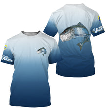 Load image into Gallery viewer, Salmon fishing custom name with funny Salmon ChipteeAmz's art UV protection shirts AT027