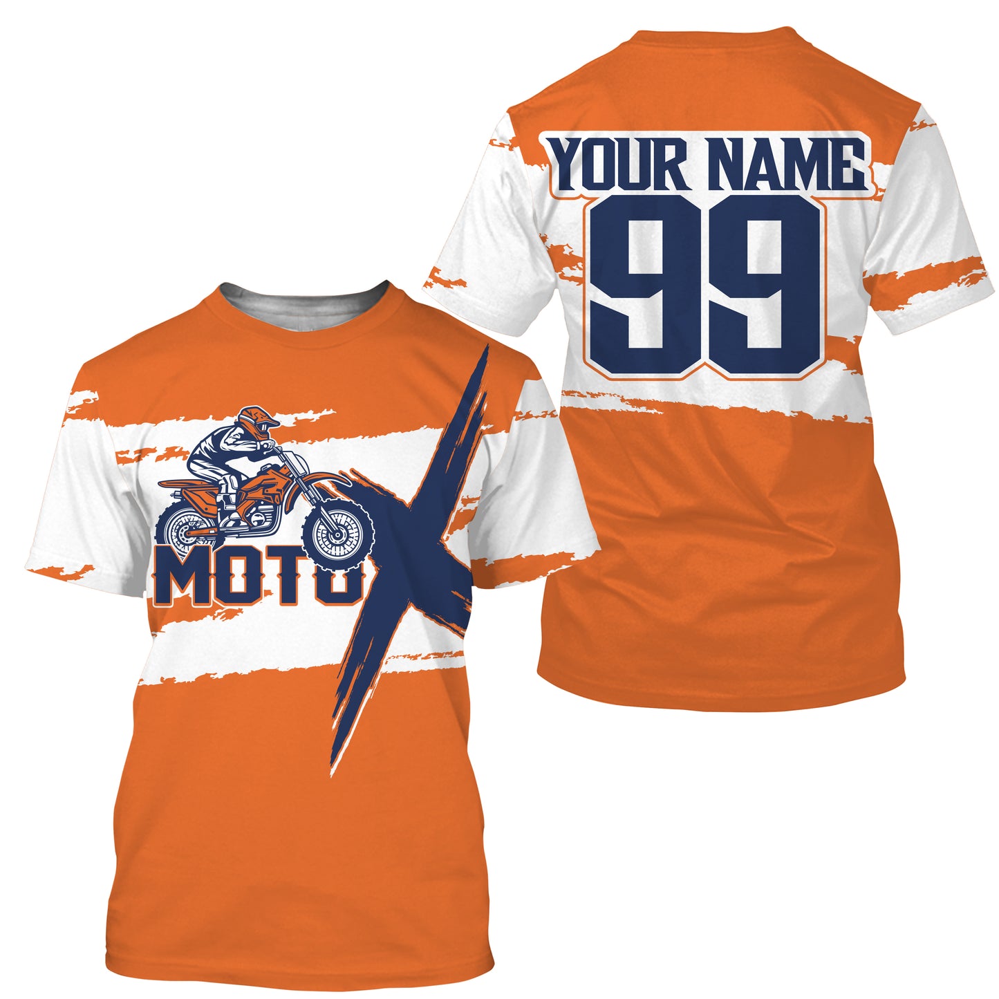 Custom name number dirt bike racing jersey orange kids men Motocross off-road UPF30+ MotoX shirt PDT126