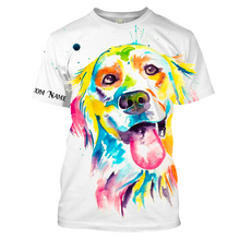 Load image into Gallery viewer, Colorful Labrador Retriever T-shirt Long Sleeve Hoodie| Custom Name Shirt for Labrador Lover, Lab Owner JTSD292