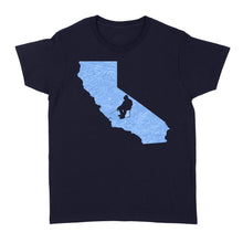 Load image into Gallery viewer, California Ice Fishing Shirts, Winter Fishing California State Love Fishing Women's T-shirt - FSD2928 D06