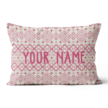 Geometric Pink Paisley Custom Throw Pillow Personalized Golfing Gifts LDT1130