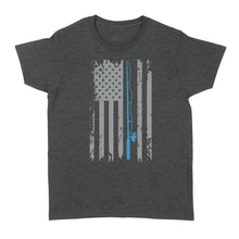 Load image into Gallery viewer, American flag fishing shirt vintage fishing - Standard Women's T-shirt