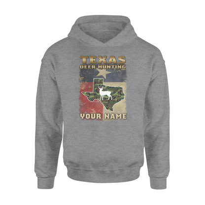 Texas deer hunting personalized gift custom name - Standard Hoodie