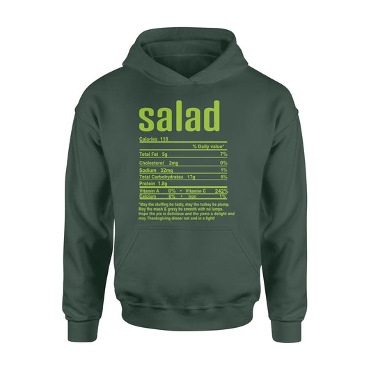 Salad nutritional facts happy thanksgiving funny shirts - Standard Hoodie
