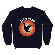 Load image into Gallery viewer, Goose Retro Vintage Sunset Custom Name Shirt, Goose Hunting Shirt, Personalized Gift for Goose Bird Lover Standard Sweatshirt FSD2347D08