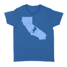 Load image into Gallery viewer, California Ice Fishing Shirts, Winter Fishing California State Love Fishing Women's T-shirt - FSD2928 D06