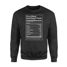 Load image into Gallery viewer, Black Pride Pure Black Nutritional Facts - Standard Crew Neck Sweatshirt
