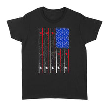 Load image into Gallery viewer, American US Flag Fishing Rod Shirt, Fisherman Gift D06 NQSD302 - Standard Women's T-shirt
