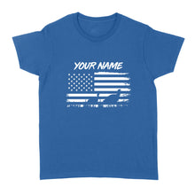 Load image into Gallery viewer, Customize name Turkey hunting American flag patriotic hunting shirt D08 NQS2206 - Standard Women's T-shirt