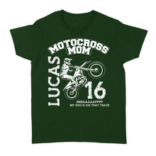 Load image into Gallery viewer, Motocross Mom Shirt Custom Rider's Name &amp; Number, Mother's Day Gift for Mom of A Rider Motorcycle Shirt| NMS356 A01
